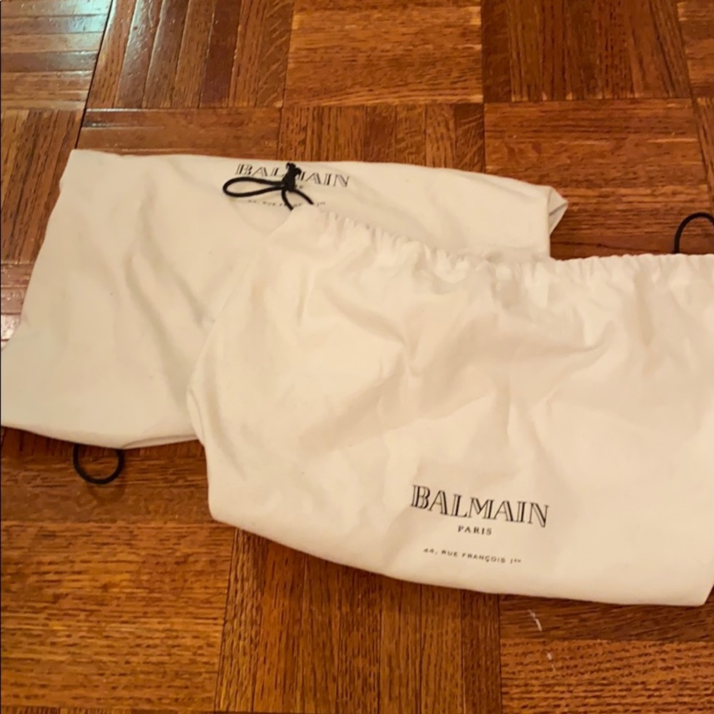 Balmain Cream Suede/Leather Perforated Boots - Picture 5 of 8